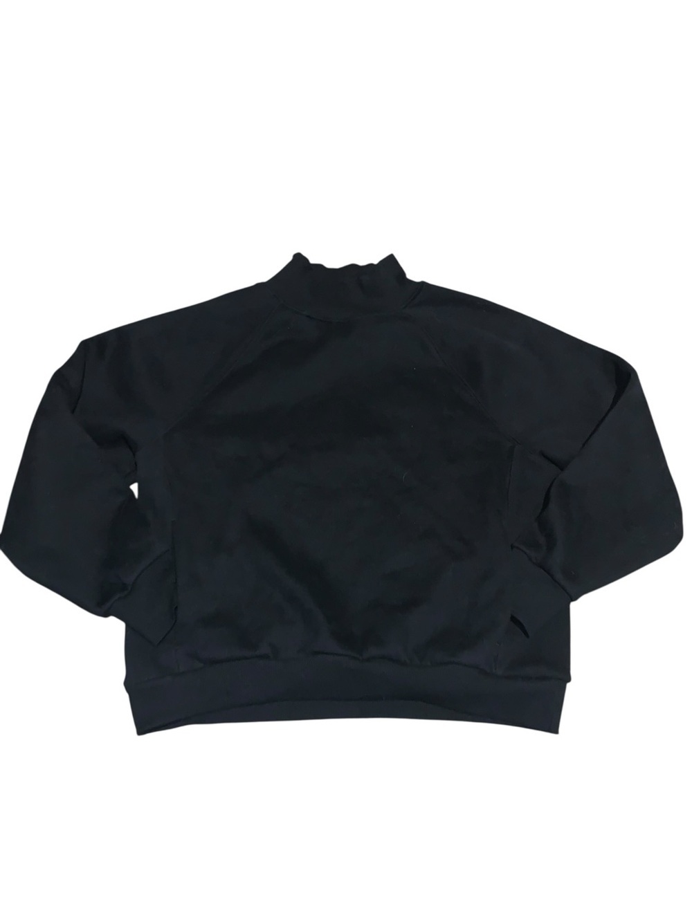 Comfrt Womens Mens Basic Mock Neck Fleece Pullover Sweatshirt Black Size M